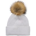 Women's Ribbed Furry Pom Pom Hat