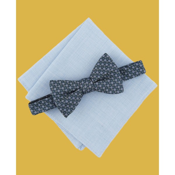 Men's Floral Bow Tie & Pocket Square Set