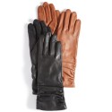 Women's Ruched Leather Gloves