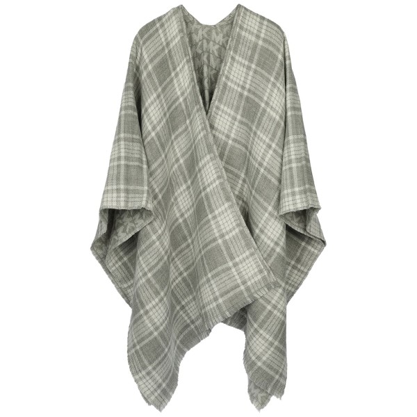 Women's Logo Plaid Reversible Cape Sweater