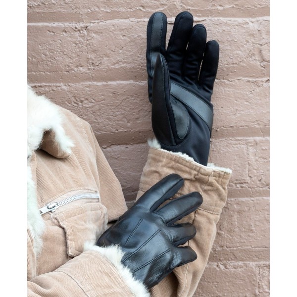 Women's Stretch Leather Touchscreen Gloves