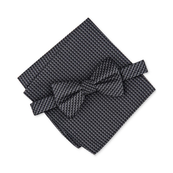 Men's 2-Pc. Neat Pre-Tied Bow Tie & Pocket Square Set