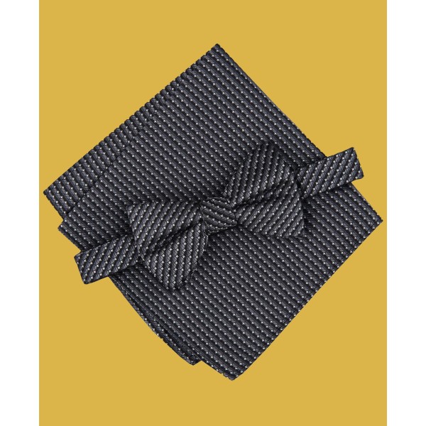 Men's 2-Pc. Neat Pre-Tied Bow Tie & Pocket Square Set