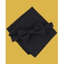 Men's Mini-Print Bow Tie & Pocket Square Set