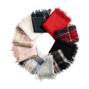 Women's Soft Plaid Fringe-Trim Scarf