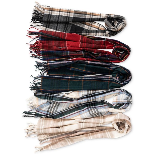 Women's Soft Plaid Fringe-Trim Scarf